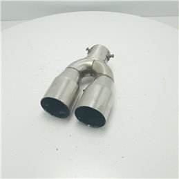 Terminale scarico doppia uscita 75mm 58mm tuning universare Pilot acciaio 