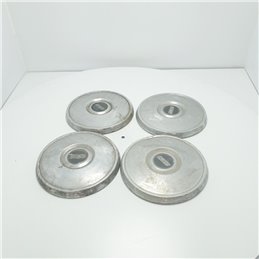 Kit 4 coppe coppette copriruota Fiat 127 epoca da restaurare diam 23cm in metallo cromato