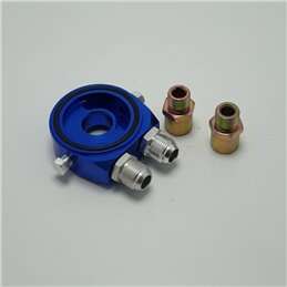 Piastra adattatore auto filtro radiatore olio sandwich kit colore blu 6721BR raccordi M20X1,5 1/8 NPT 3/4 Tuning