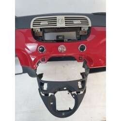 Cruscotto console centrale con modanature rosse FIAT 500 312 DAL 2008