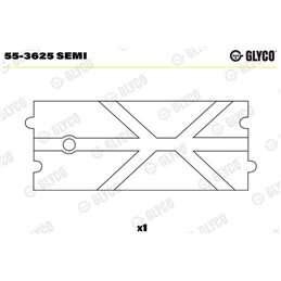 55-3625 boccola biella bronzina cuscinetto Mercedes W124 W140 W201 W460 W463 Glyco 