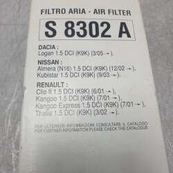 S8302A filtro aria Sofima Renault Clio MK2 Kangoo Dacia Logan Nissan Almera Kubistar 1.5 DCI 2001