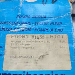 5936494 Pompa acqua Argenta 1.6 2.0 I.E FIAT 131 CL Super Nuova Argenta PA081 1981-82