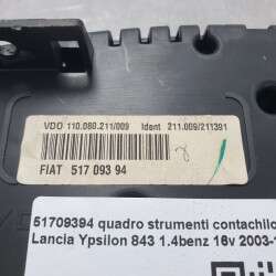 51709394 quadro strumenti contachilometri Lancia Ypsilon 843 1.4benz 16v 2003-11