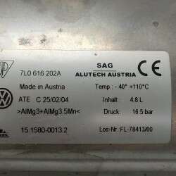 7L0616202A serbatoio accumulatore sospensioni pneumatiche aria VW Touareg 2.5 TDI R5 DPF 128 KW 2004 BAC