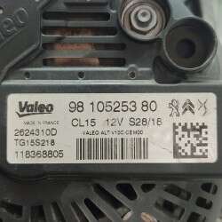 9810525380 Alternatore 12v valeo Peugeot 208 1.6d 55kw BH02 2019 impianto bosch