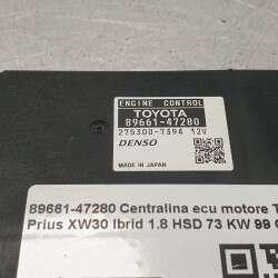 89661-47280 Centralina ecu motore Toyota Prius XW30 Ibrid 1.8 HSD 73 KW 99 CV 2009-15