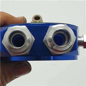 Piastra adattatore auto filtro radiatore olio sandwich kit colore blu 6721BR raccordi M20X1,5 1/8 NPT 3/4 Tuning