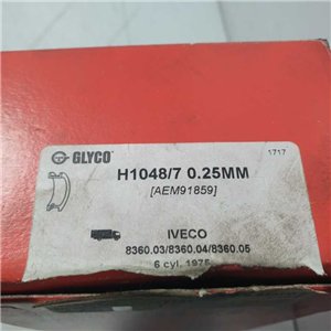 AEM91859 0.25MM Bronzine di banco IVECO 8360.03/8360.04/8360.05 6 CIL 1975 H1048/7 GLYCO