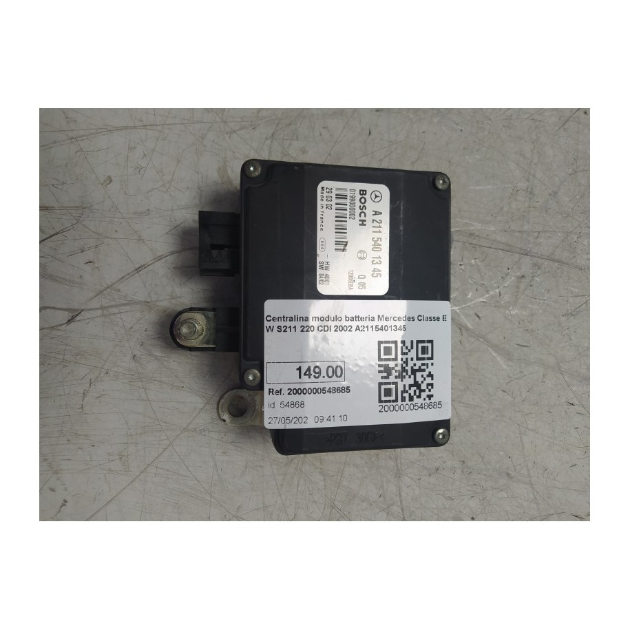 Centralina modulo batteria Mercedes Classe E W S211 220 CDI 2002 A2115401345