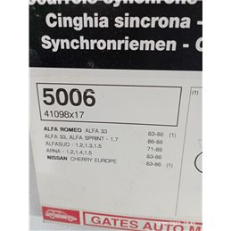 CINGHIA DISTRIBUZIONE 5006 41098X17 ALFA 33 SPRINT 1.7 ALFASUD 1.2 1.3 1.5 ARNA 1.2 1.4 1.5 NISSAN CHERRY